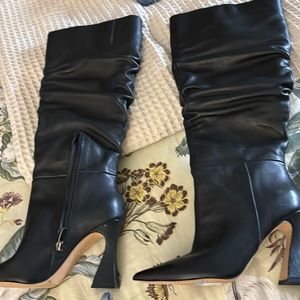 Vince camuto 2.5 inch heel wide calf tall black boots. Never worn
